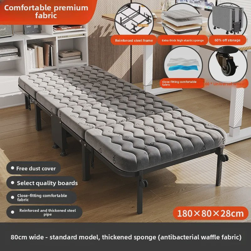 Opvouwbaar Logeerbed met Traagschuim Matras en 360° Wielen - Draagbaar en Comfortabel