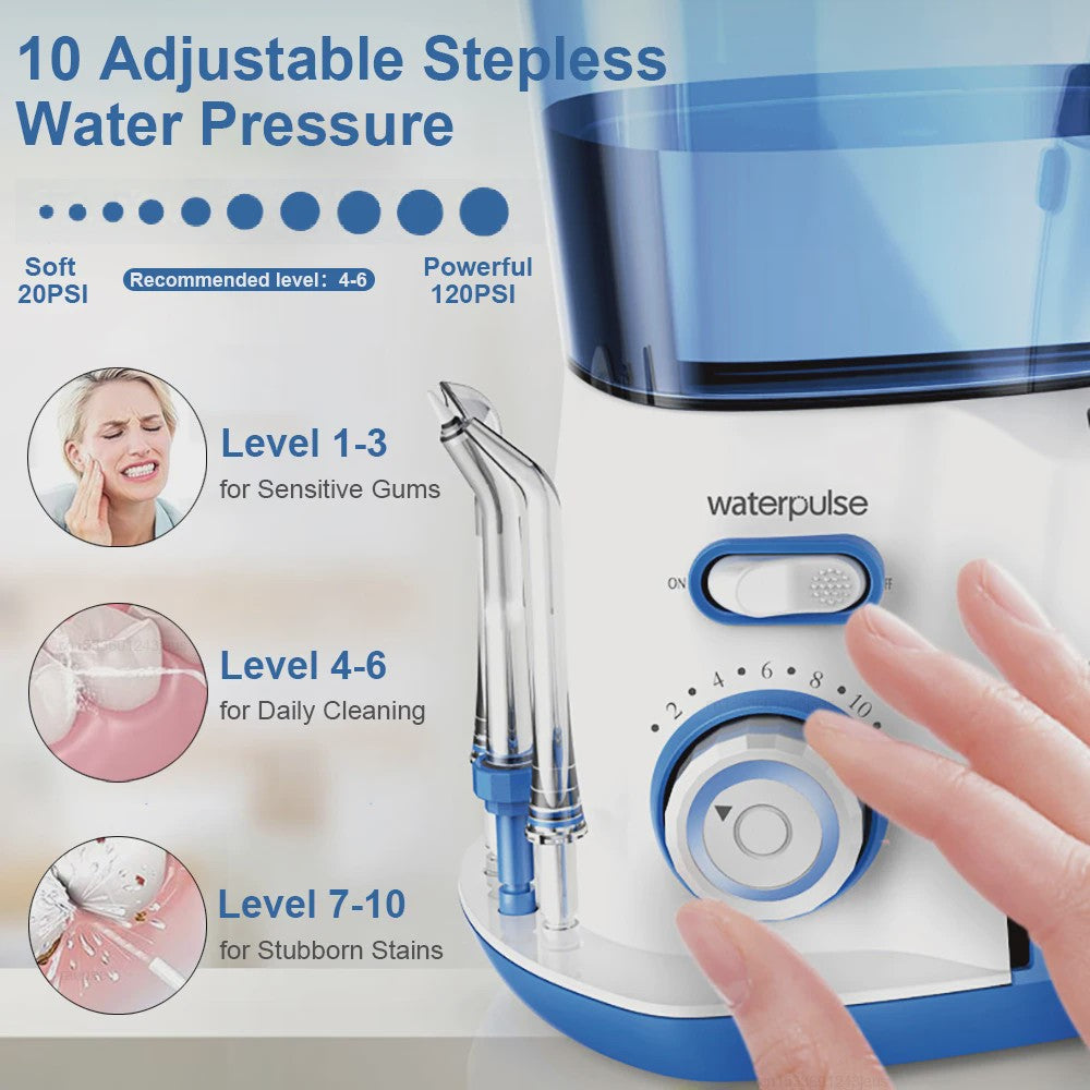 Elektrische Monddouche Waterflosser - 800ml Reservoir, 5 Opzetstukken, 10 Drukstanden