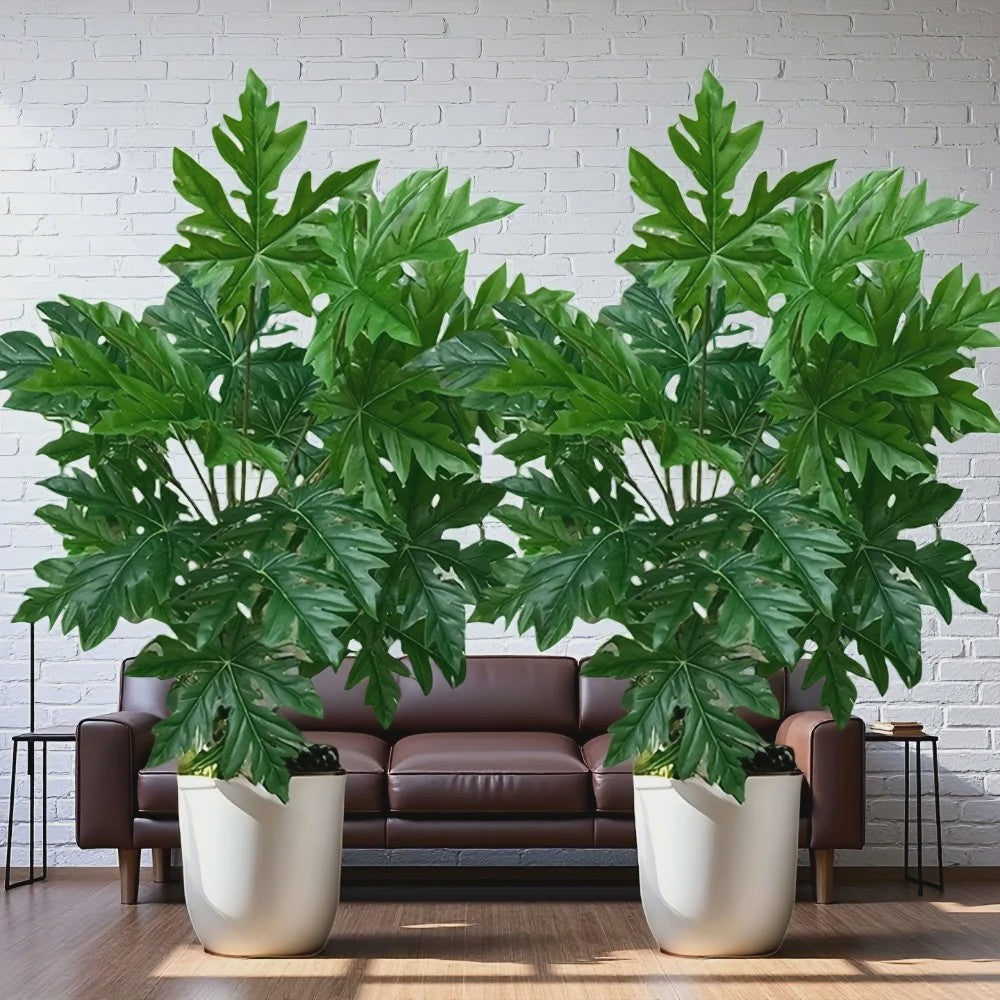 Kunstplant Papayablad - 65cm Kunstmatige Jungle Palmboom voor Huis, Tuin & Feestdecoratie