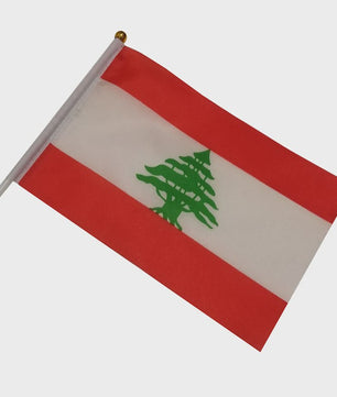 Libanon Handvlag 14x21cm - Plastic Stokje voor Feesten en Evenementen