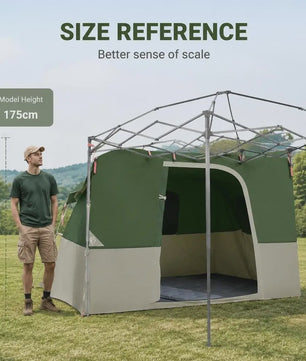 Ruime Outdoor Camping Tent 280x220x176 cm - Lichtgewicht Taffeta met Glasvezelstokken en Draagtas