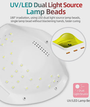 Professionele UV/LED Nageldroger Lamp met LCD Display en Smart Sensor - Snel Drogen van Gel Polish
