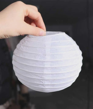 Witte Ronde Papieren Lampion - Chinese Sfeer voor Feest & Festival (10-40cm)