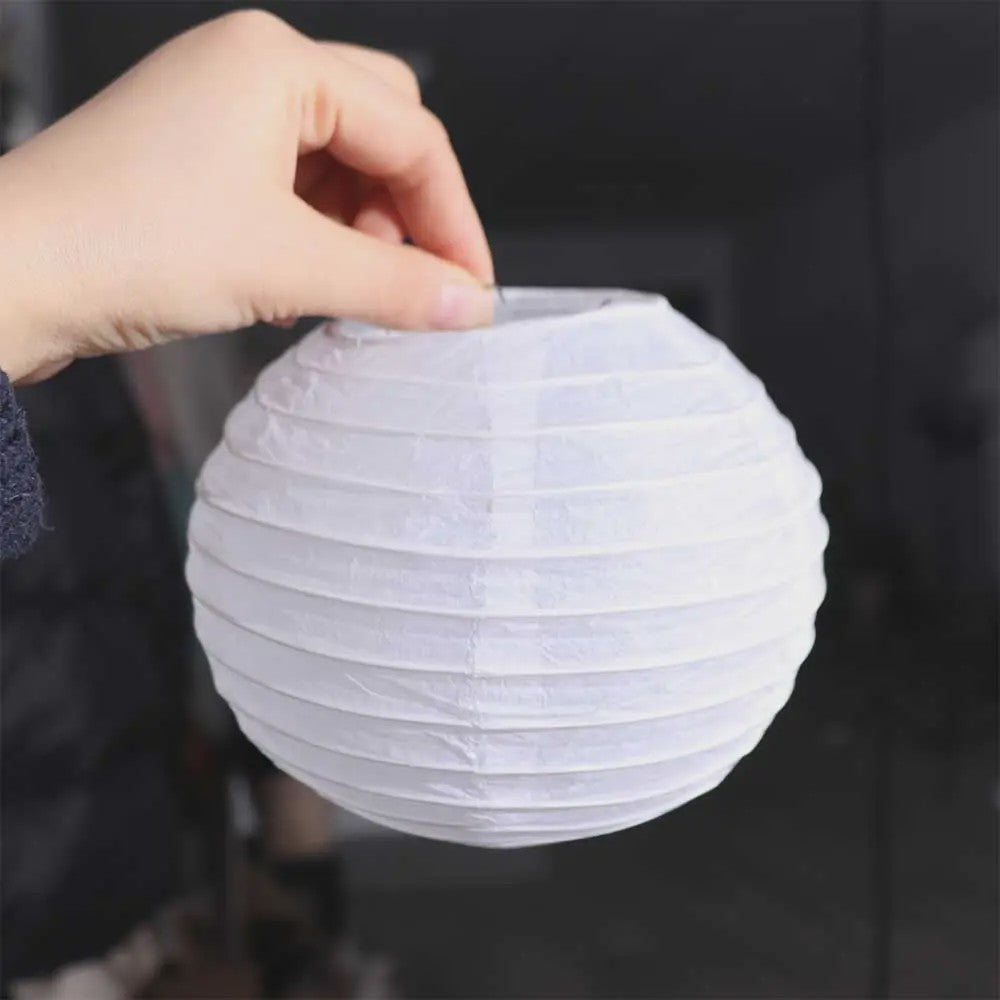 Witte Ronde Papieren Lampion - Chinese Sfeer voor Feest & Festival (10-40cm)