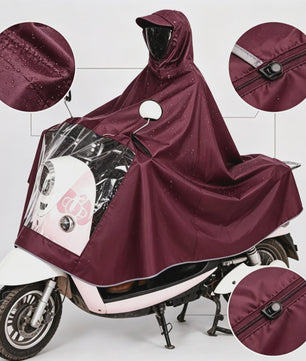 Waterdichte Motor Regen Poncho - Volledige Bescherming Scooter Regenpak met Transparant Vizier