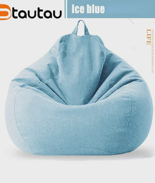 70cm Gevulde Beanbag Sofa van Katoen Linnen - Comfortabele Loungestoel voor Ontspanning
