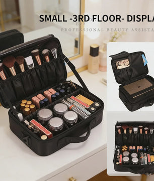 Grote Make-up Tas met Verstelbare Vakken - Multifunctionele Reis Organizer