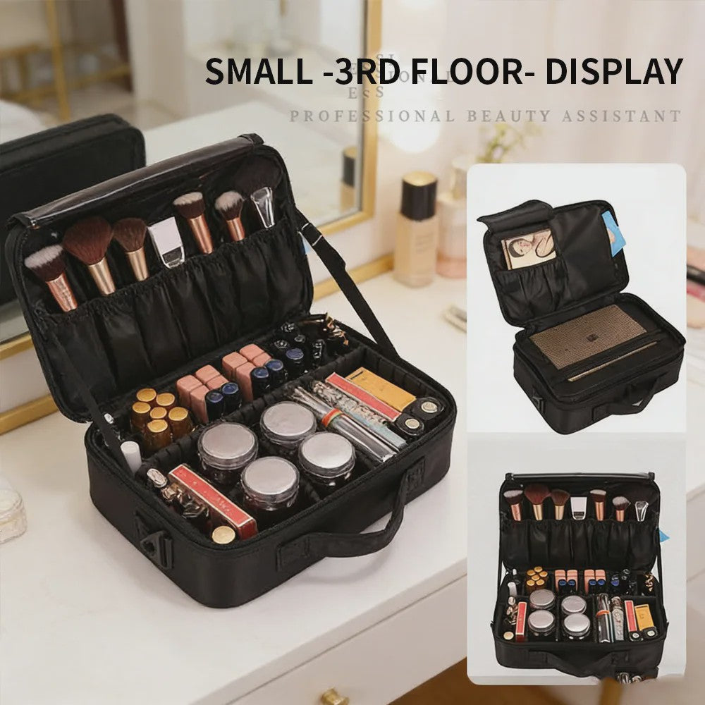 Grote Make-up Tas met Verstelbare Vakken - Multifunctionele Reis Organizer
