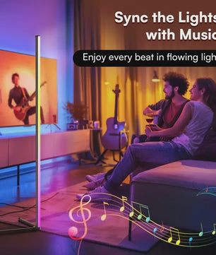 Moderne RGB LED Hoeklamp met Muziek Sync & 16 Miljoen Kleuren - Slim & Sfeervol