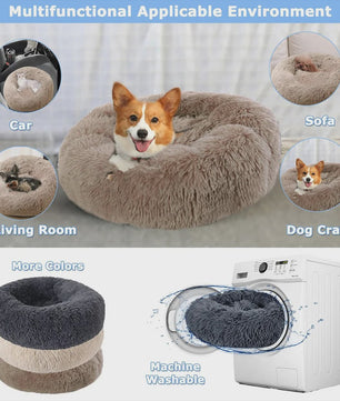 Luxe Ronde Hondenkussen - Extra Zacht & Warm Pluche Hondensofa voor Middelgrote Honden en Katten