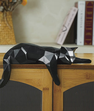 Geometrisch Kat Beeldje - Modern Woondecoratie Figuur voor Huis & Kantoor