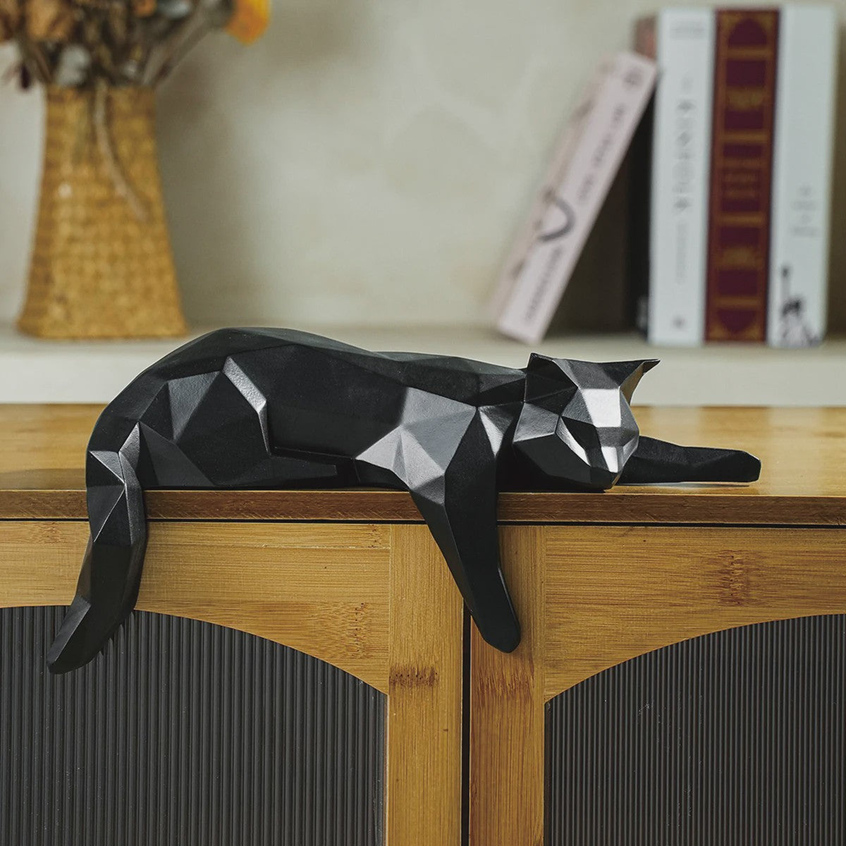 Geometrisch Kat Beeldje - Modern Woondecoratie Figuur voor Huis & Kantoor