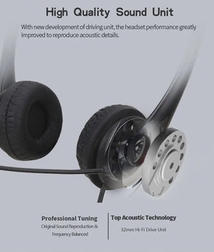 3.5mm/USB Computer Headset met Noise Cancelling Microfoon - Stereo Bedraad