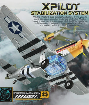 RC Vliegtuig P51D Mustang - 5 Kanaals, RTF, Borstelloos, Makkelijk voor Beginners