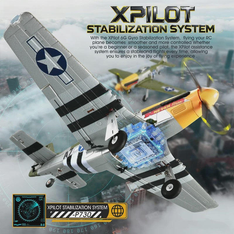 RC Vliegtuig P51D Mustang - 5 Kanaals, RTF, Borstelloos, Makkelijk voor Beginners