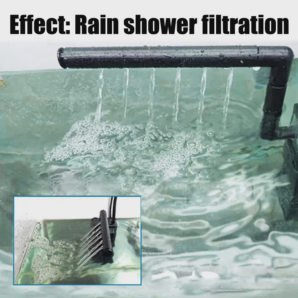 Onderwater Aquarium Filterpomp met Zuurstofverrijking en Regen Douche Effect - EU Stekker