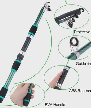 Telescopische Vishengel Set met Molen - Kinderen & Reizen