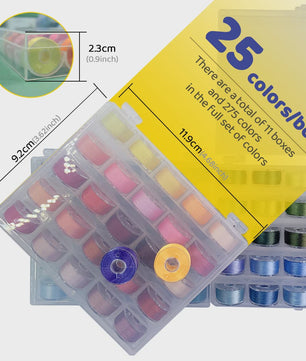 25 Kleuren Hoogglans Borduur Garen - 90 Meter Spoelen voor Handwerk & DIY