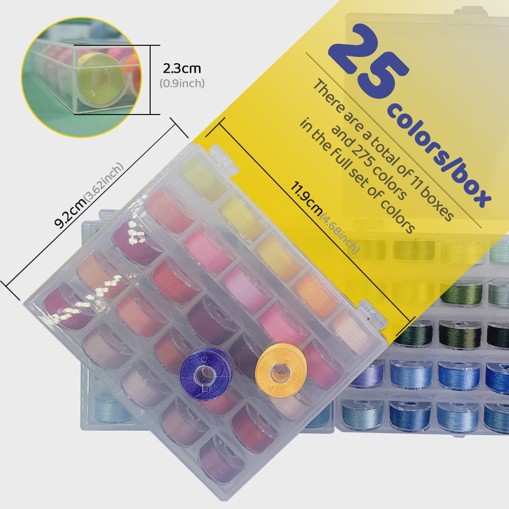 25 Kleuren Hoogglans Borduur Garen - 90 Meter Spoelen voor Handwerk & DIY