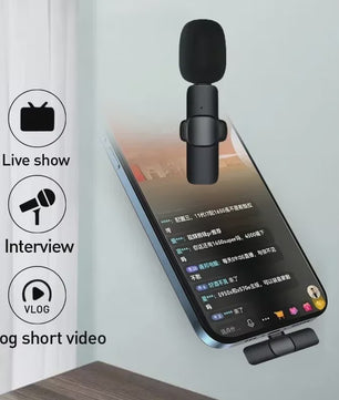 Draadloze Lavalier Microfoon Set - Draagbaar & Plug-and-Play voor iPhone/Android