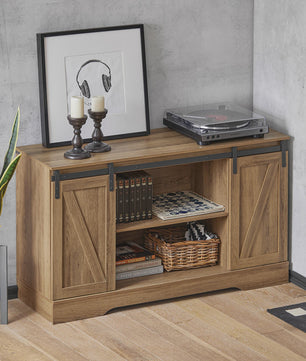Rustiek Houten Sideboard met Schuifdeuren - Landelijke TV-meubel en Opbergkast