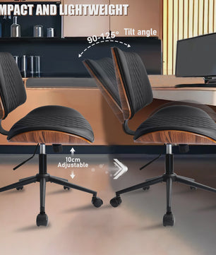 Ergonomische Bureaustoel met Walnoot Finish en Comfortabele Zitting