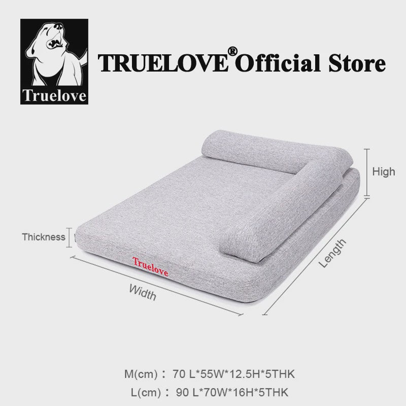 Truelove Luxe Hondenkussen met Kussen en Traagschuim - Wasbaar & Duurzaam Linnen