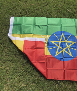 Ethiopië Vlag 90x150cm - Polyester Nationale Vlag voor Binnen en Buiten