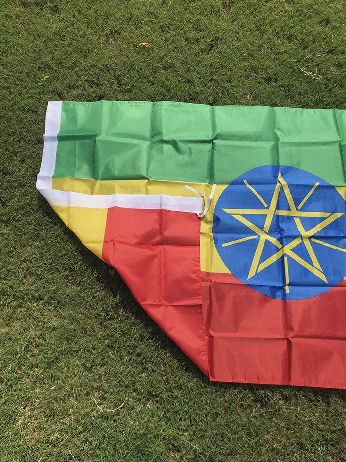 Ethiopië Vlag 90x150cm - Polyester Nationale Vlag voor Binnen en Buiten