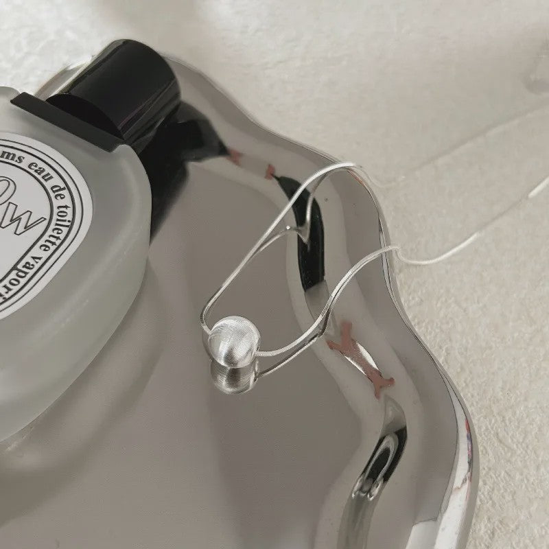 Eenvoudige 925 Sterling Zilveren Ketting met Kralen Hanger - Stijlvol Dames Sieraad