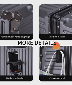 Aluminium Koffer met USB & Combinatieslot - Rolbaar Reiskoffer in Diverse Maten (20-28 inch)