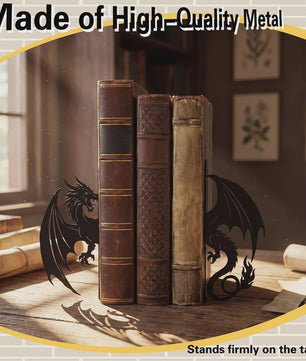 Draken Boekensteunen - Set van 2 - Wrought Iron - Decoratieve Boekenkast Organizer