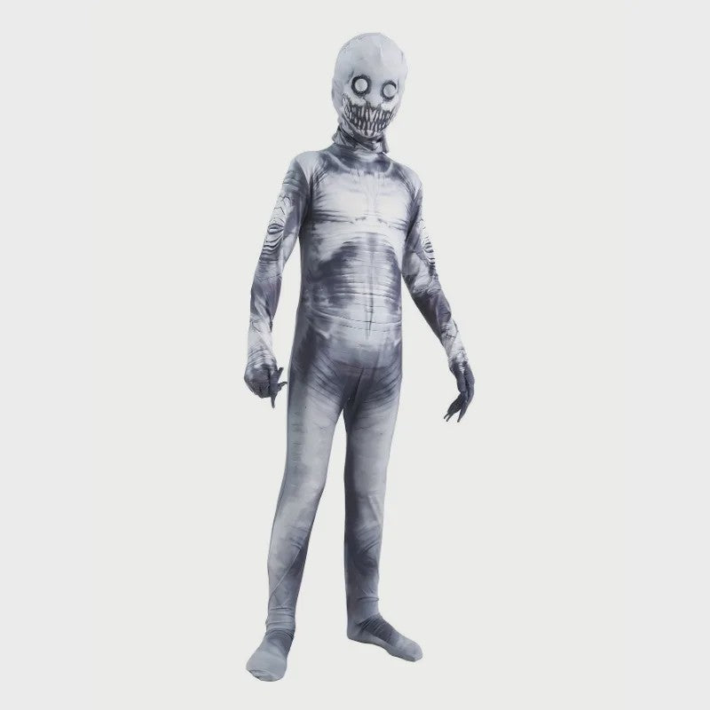 Kinder Halloween Kostuum Grim Reaper Skelet met Print - Horror Jumpsuit voor Feestjes en Optredens