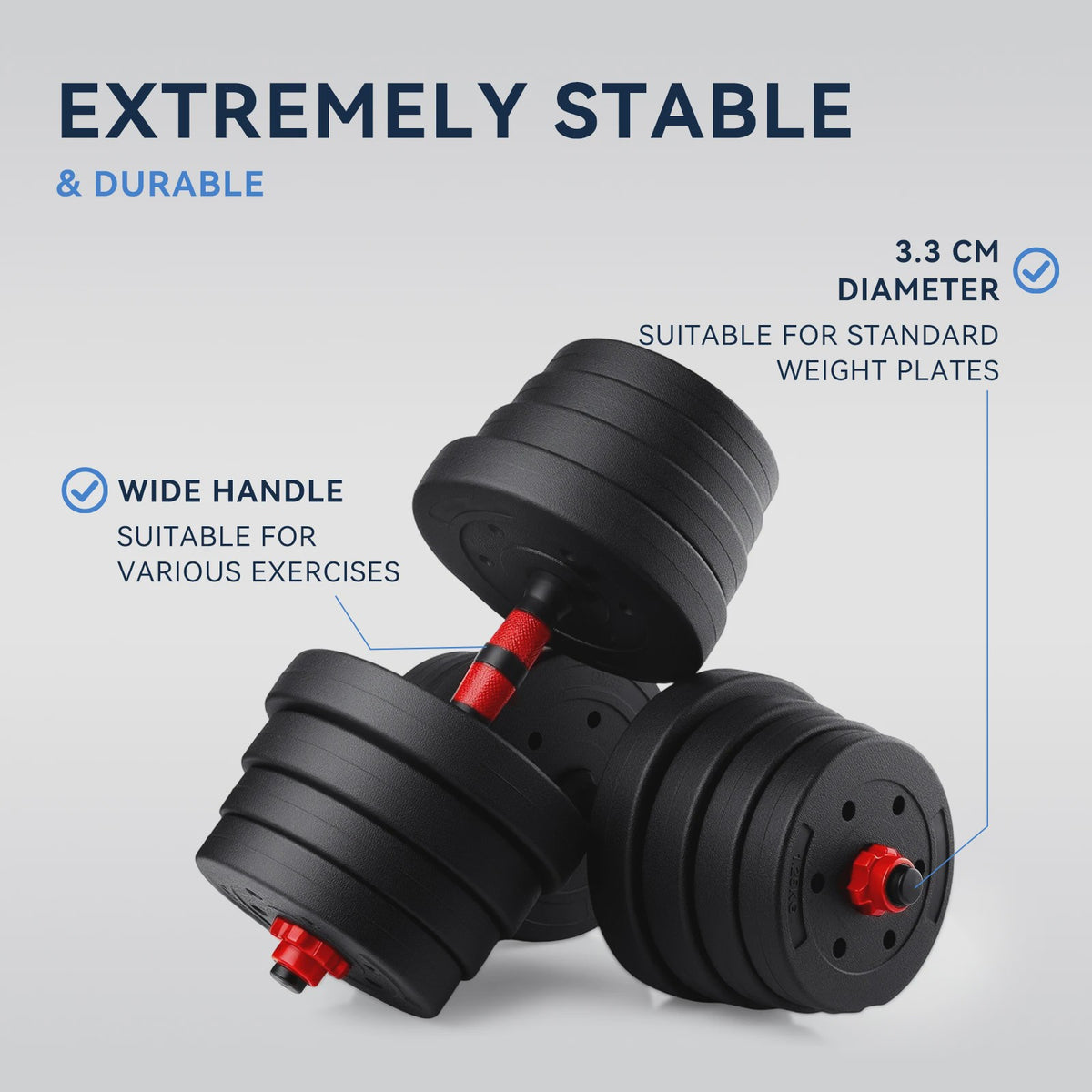30KG Verstelbare Dumbbell & Barbell Set - Complete Home Gym Krachttraining Kit