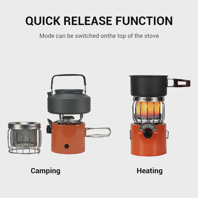 WESTTUNE 2-in-1 Draagbare Camping Gasbrander & Kachel - Koken en Verwarmen