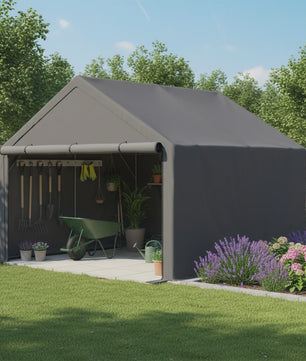 Donkergrijze Fietsenstalling Tent - 305x296x233cm - Outdoor Opslag voor Fietsen & Tuin Gereedschap
