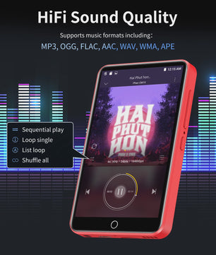 ZAQE M505Pro MP3/MP4 Speler: 4" Touchscreen, Android 9.0, WiFi & Bluetooth