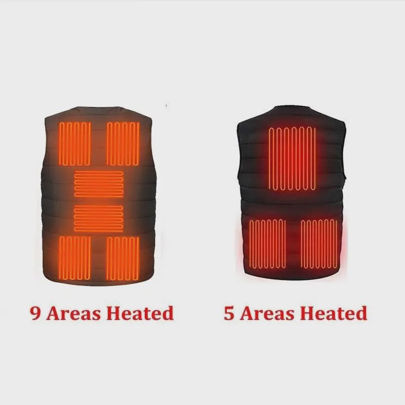 Verwarmd Vest met 9 Zones - Slimme Elektrische Winterjas voor Dames en Heren