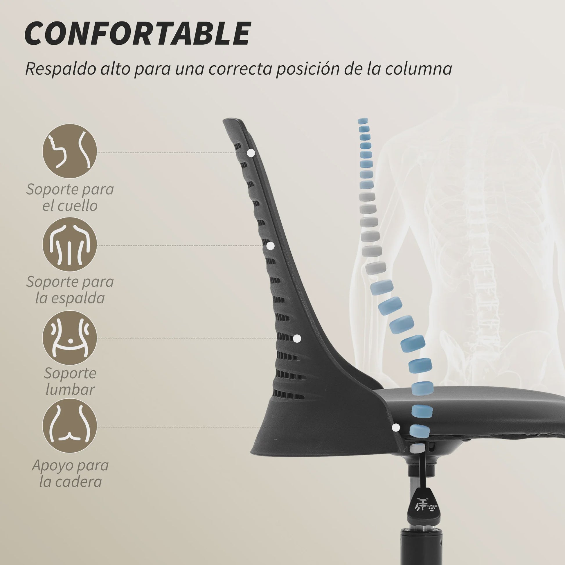 Ergonomische Bureau Stoel Grijs - Draaibaar, Verstelbaar & Ventilerend