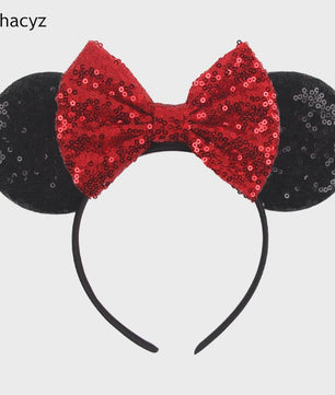 Chique Sequin Mickey Oortjes Diadeem met Strik - Feestelijk Haaraccessoire voor Kinderen & Dames