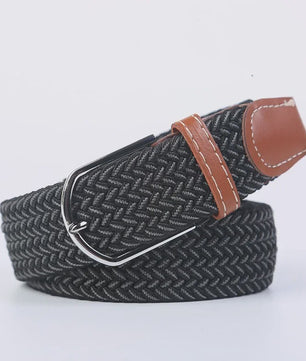 Unisex Gevlochten Elastische Riem met Pin Gesp - 107-130cm