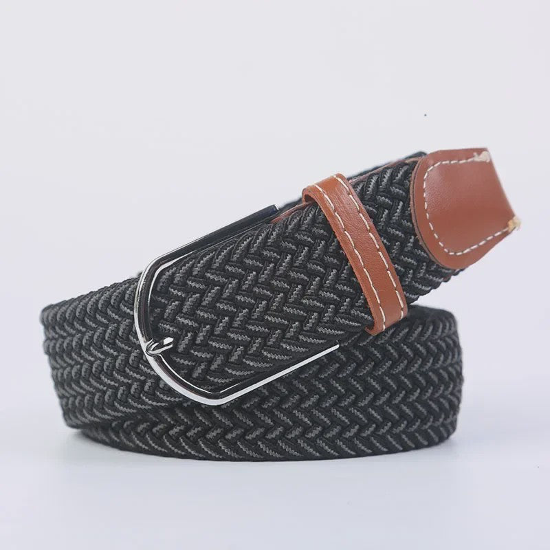 Unisex Gevlochten Elastische Riem met Pin Gesp - 107-130cm