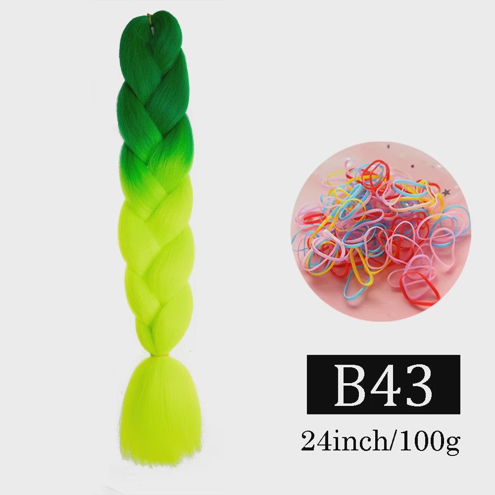 24 Inch Jumbo Braids Haarverlenging - Synthetisch Vlechtkapsel met Ombre Kleuren