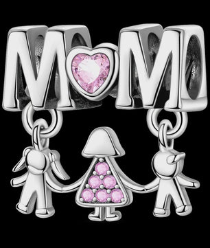 925 Sterling Zilveren Bedel 'Mom Love' - Perfect Cadeau voor Moederdag en Verjaardag
