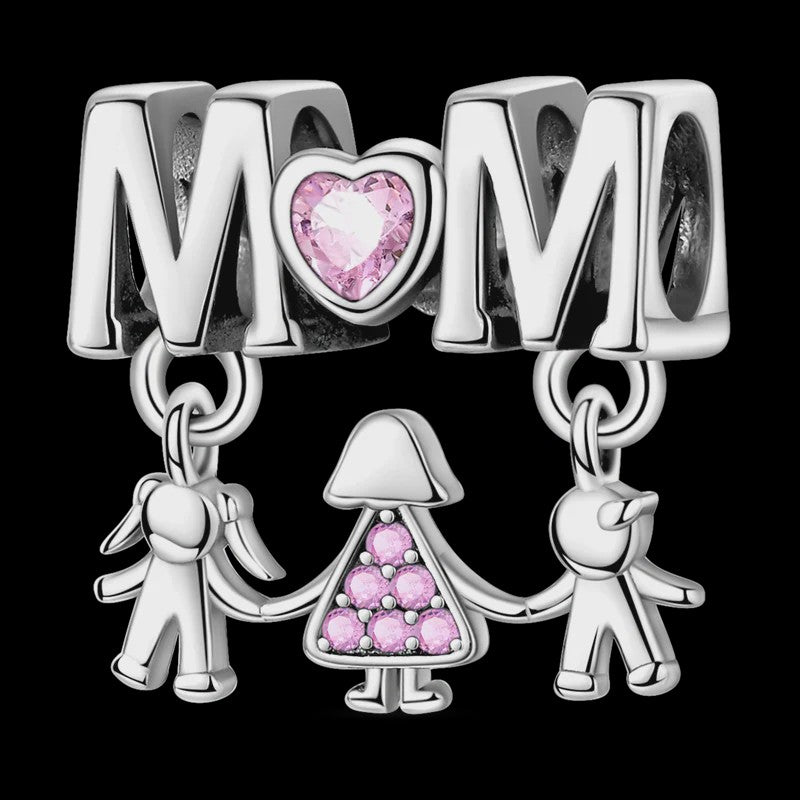 925 Sterling Zilveren Bedel 'Mom Love' - Perfect Cadeau voor Moederdag en Verjaardag