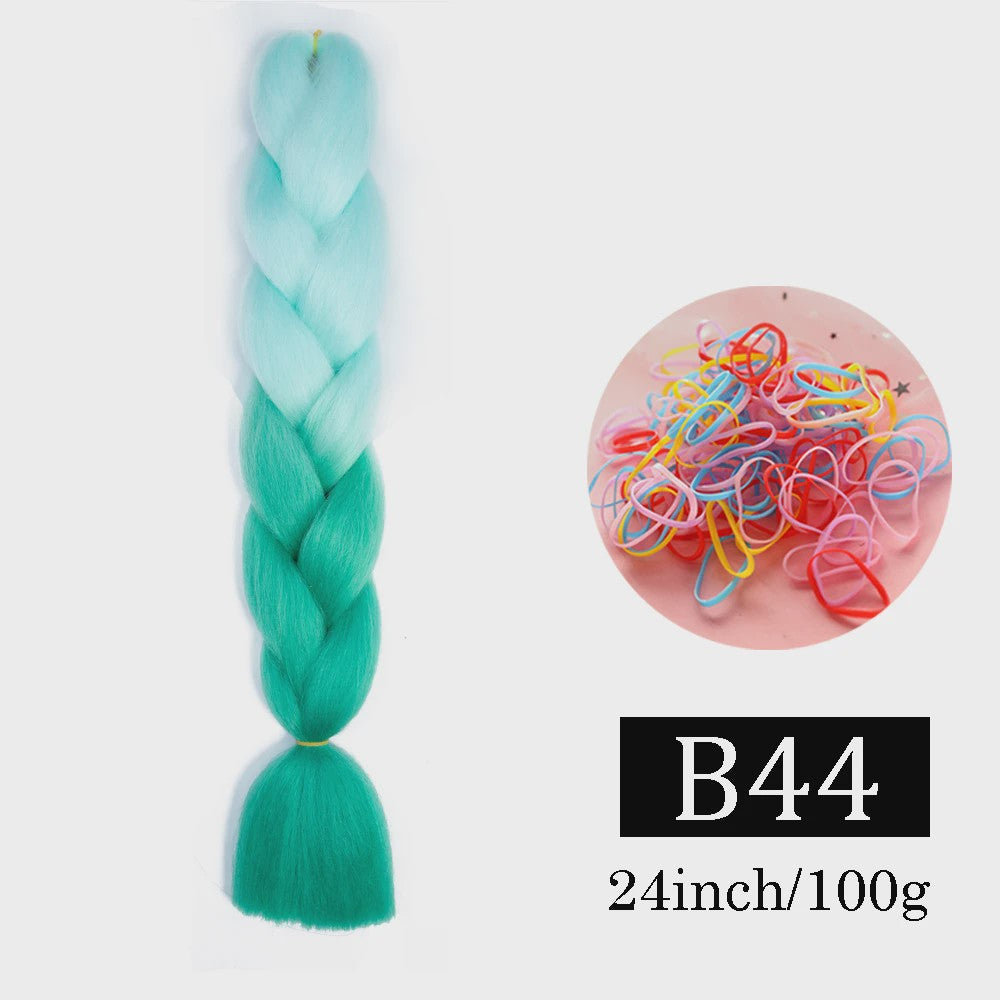 24 Inch Jumbo Braids Haarverlenging - Synthetisch Vlechtkapsel met Ombre Kleuren