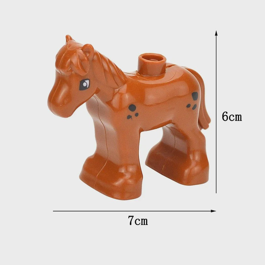 Grote Bouwstenen Dierenpark & Boerderij Figuren - Compatibel met Duplo