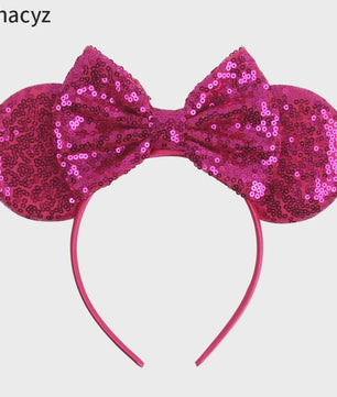Chique Sequin Mickey Oortjes Diadeem met Strik - Feestelijk Haaraccessoire voor Kinderen & Dames