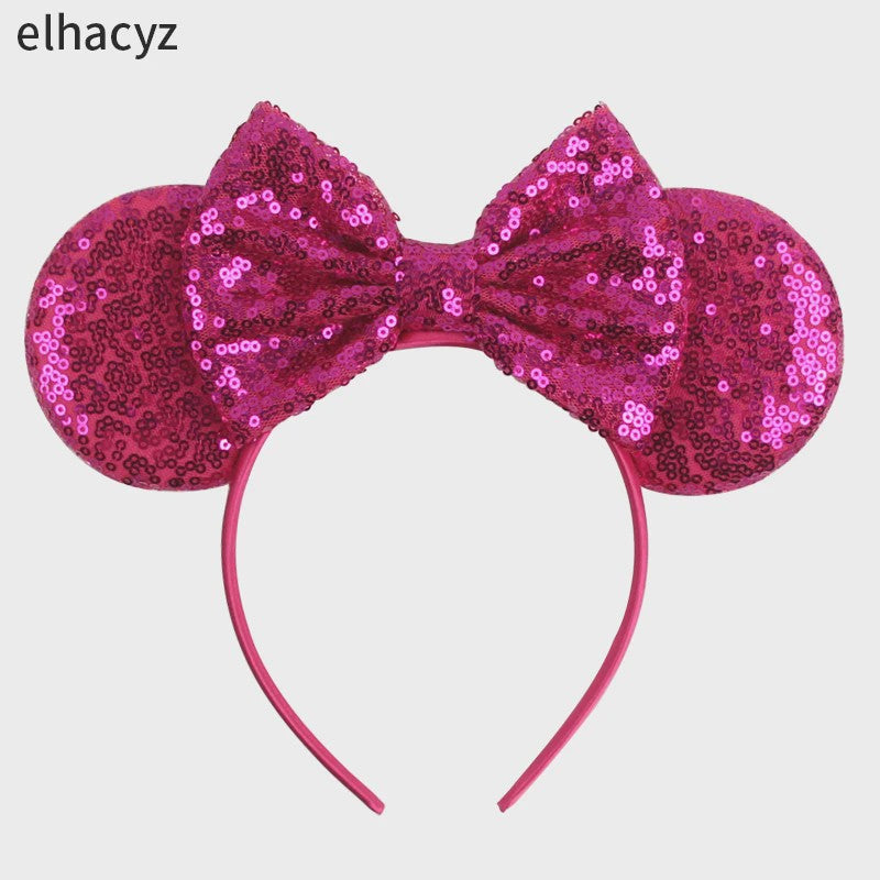Chique Sequin Mickey Oortjes Diadeem met Strik - Feestelijk Haaraccessoire voor Kinderen & Dames