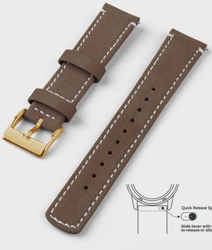 Top Grain Echt Lederen Horlogeband - 20mm/22mm Quick Release - Voor Heren, Dames & Samsung Galaxy Watch